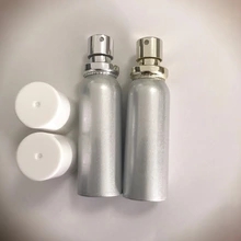materia 20ml bottiglia di alluminio argento con pompa spruzzatrice alluminio e capsula in plastica, 