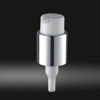 24/410 Glossy silver and whtie plastic cap lotion spray pump, 