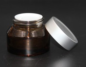 30g récipient fantaisie maquillage bouteille cosmétique en verre de bouteille en verre orange pot pot rond en verre, 