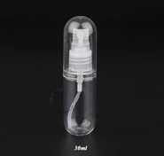 30ml 40ml 50ml flacon pulvérisateur en plastique PET transparent avec fine pulvérisation de brouillard liquide pour le parfum ou cosmétique pulvériser aucune fuite, 