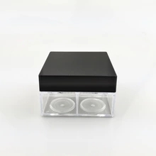 4 colors cosmetic packaging plastic empty square loose powder container, 
