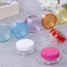 la caja de sombra de ojos 5 g de muestra de plástico tarros mini botella cosmética pote contenedores de maquillaje, 