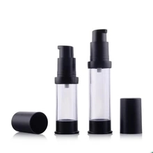 5 ml 10 ml 15 ml 20 ml 30 ml esteira de plástico preto frasco cosmético sem ar com bomba ou pulverizador, 