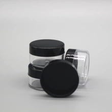 ブラッククリームジャー化粧品容器小さなサンプルメイクサブ瓶詰めネイルパウダーケース, 