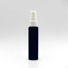 garrafa de plástico rodada 40ml spray preta mini-PET para hotel de cosméticos, 
