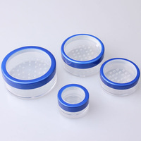 Conteneurs de maquillage bleu, vide Emballage en poudre plastique, 