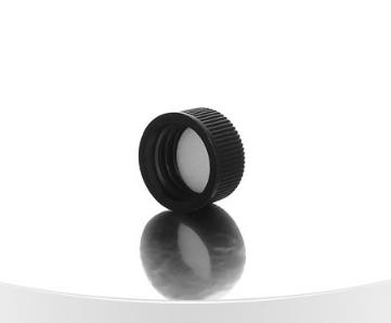 Cheap 5ml glass tube black plastic cosmetic bottle caps, 