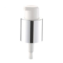 Cheap and high quality customized aluminum closure shiny Silver skin care lotion pump, 