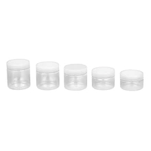 Cosmetic Containers Makeup Jars Plastic Lip Balm Pot 5 Gram Clear Lid, 