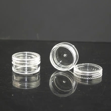 Cosmetic Containers Makeup Jars Plastic eyeliner Lip Balm 5 Gram Clear Lid, 
