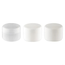 Cosmetic Sample Jars Empty Plastic Makeup Containers White Cap, 