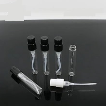 تجعيد عنق الزجاجة واضح العطور الزجاج مع رذاذ خفيف رذاذ 1.5ml, 