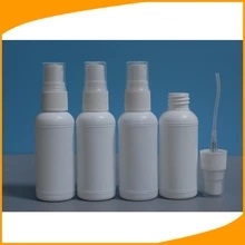 Empty 50ml HDPE plastic spray bottle with white fine mist spray, 