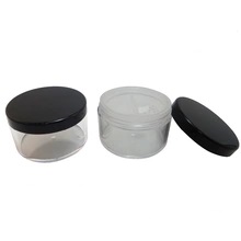 Flat Lid Cosmetic storage black cap makeup plastic sifter loose powder container, 