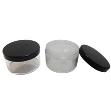 Couvercle plat stockage cosmétique de maquillage de capuchon en plastique noir tamis récipient de poudre en vrac, 