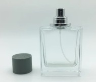 Good quality and low price Square bottle perfume bottle 50ml spray with heavy plastic cap, 