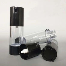 Haute Qualité 15ml 30ml 50ml Clear Acrylic Airless Flacon pompe Argent Rechargeables spray, 