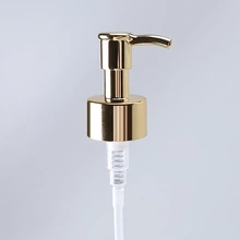Long nozzle lotion pump smooth golden cosmetic dispenser pump, 