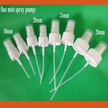 bombas de la boquilla del rociador de perfume blanco PP, bomba de pulverización fina niebla con el tubo y la tapa, 