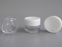 Populaire échantillon de maquillage 5g plastique rond récipient de fard à paupières blanc, 