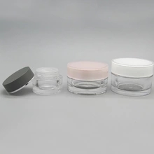 Round Clear Loose Powder Jar Container for Powder, 