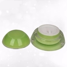 contenants de crème de maquillage en gros petit plastique vert 15g, 