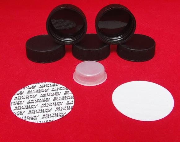 black /white plastic cap with insert gasket for medical glass bottle, 