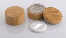 vazio cosmético caso bambu madeira embalagem composição recipiente 30g frascos de peneiração de pó solto, 