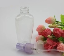flat oval plastic spray 65ml perfume bottle, 