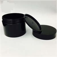 hot sale cosmetic jar black empty makeup cream jar two layers plastic plastic containers, 