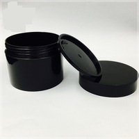 venta caliente tarro cosmético negro maquillaje vacío crema tarro dos capas Envases de plástico, 