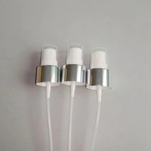 plastic treatment pump with aluminum collar for cosmetic, 