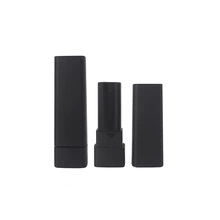 wholesale Painted matte black plastic lipstick tube Cosmetic Makeup Packaging container, 
