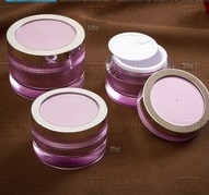 wholesale luxury goods cylindrical acrylic cosmetic skin care container face cream plastic jar with lids makeup packaging, 