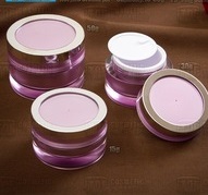 produits en gros de luxe contenant de soins de la peau cosmétique cylindrique acrylique visage pot en plastique de crème avec des couvercles emballage maquillage, 