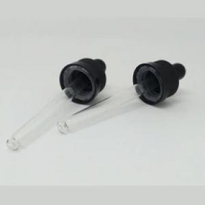 18mm plastic childproof cap with glass pipette and rubber teat