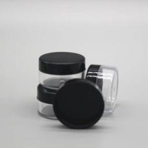 ブラッククリームジャー化粧品容器小さなサンプルメイクサブ瓶詰めネイルパウダーケース
