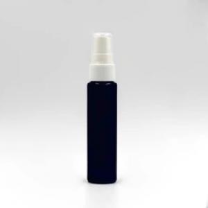 garrafa de plástico rodada 40ml spray preta mini-PET para hotel de cosméticos
