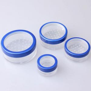 Contenedores maquillaje azul, de plástico vacía en polvo Embalaje