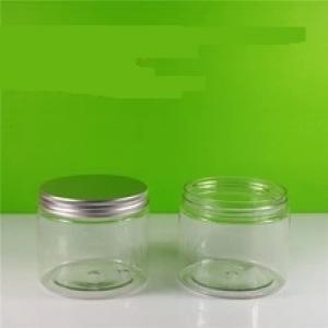 Empty Plastic PET Cosmetic Jars Pot Refillable Makeup Cream Facial Mask Container With Silver Aluminum Lid