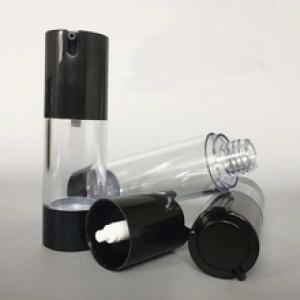 Hohe Qualität 15ml 30ml 50ml Plexiglas Airless Pumpflasche nachfüllbare Silber Spray