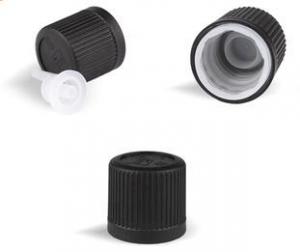 Plastic screw lid childproof essential oil bottles caps black color 18mm plastic cap with dropper