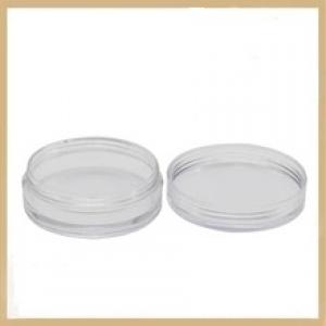 Transparent loose powder container for makeup use