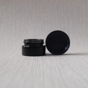 Wholesale mini makeup container 5ml black jar with black plastic top