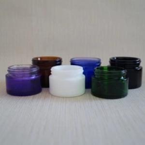 amber clear black glass cream cosmetic jar seal makeup containers