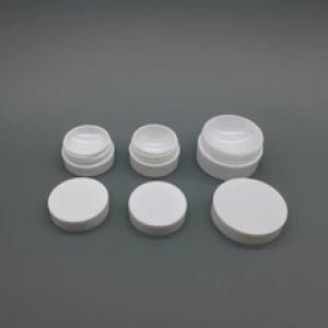 contenedor de crema de maquillaje blanco tarro de envases de plástico con la parte inferior hueca