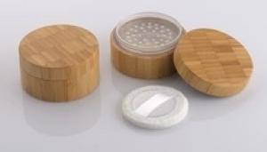 récipient vide bois d'emballage cosmétique cas bambou maquillage 30g poudre libre pots de tamis