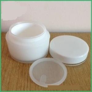 contenants de maquillage à double paroi en plastique mat pots de crème pot