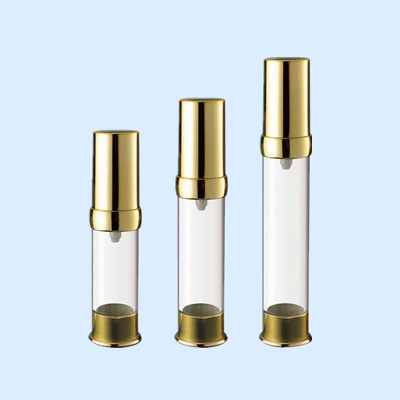 Botella airless de acrílico 15ml slim,con dorado, CX-A8012