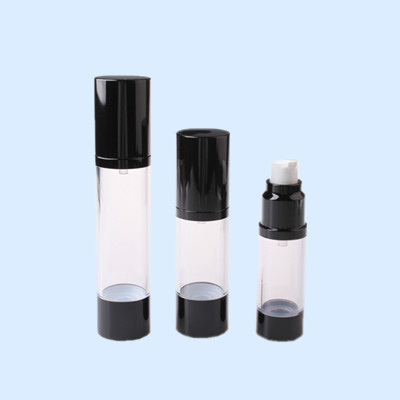 50 ml negro vacío loción crema botellas del recorrido, 30g bomba sin aire cosméticos, botellas 15g contenedor loción vacía con la bomba Airless, CX-A8011B